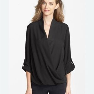 PLEIONE Faux Wrap Blouse